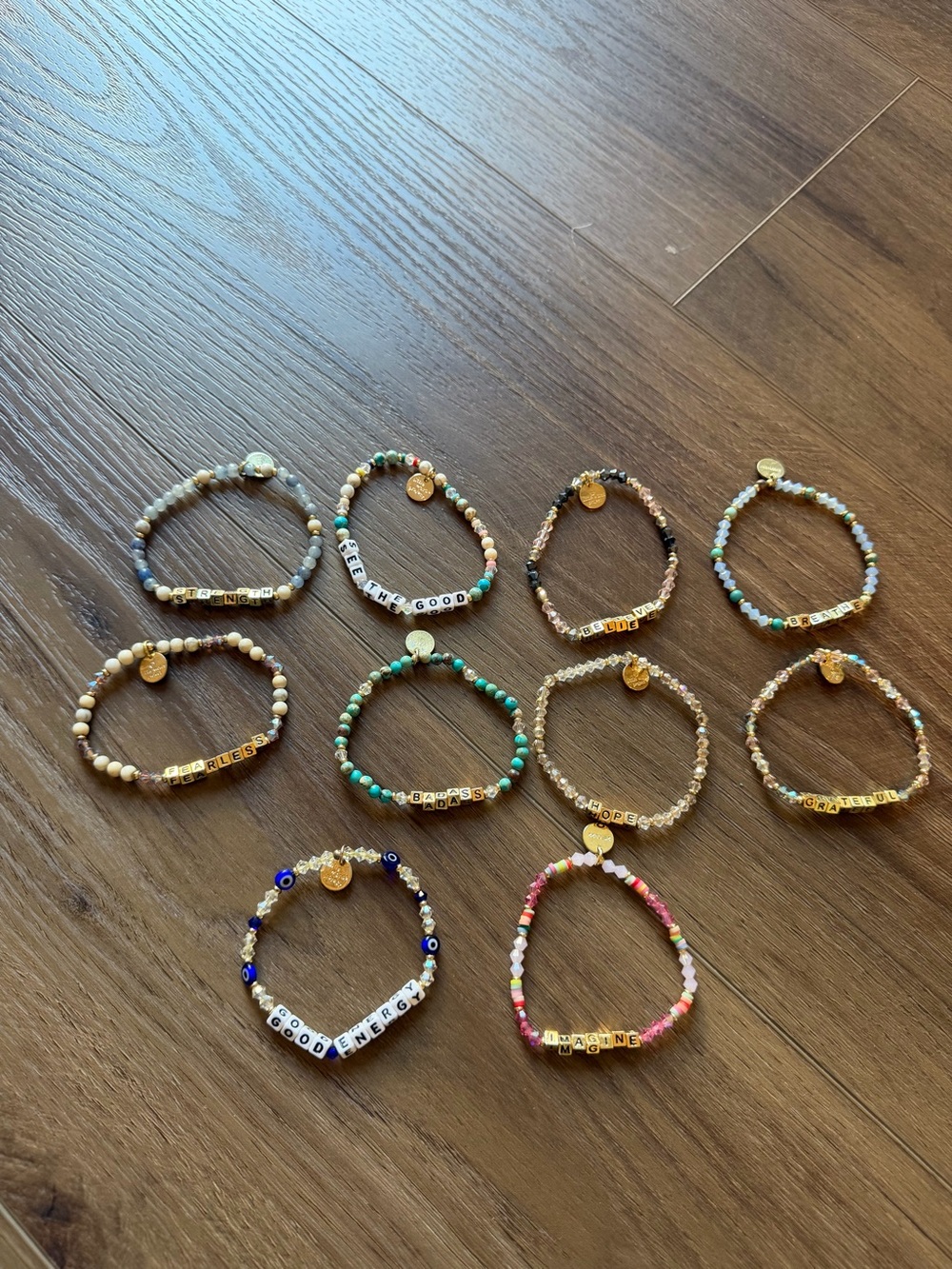Little Words Project Inspirational Bead Bracelet Bundle (10 Pack) Multicolor &